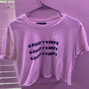 cropped good vibes brandy shirt!